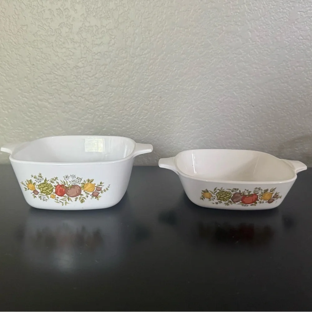 Vintage Corningware Floral Design Baking Dishes